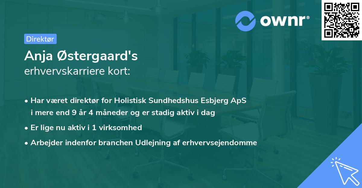 Anja Østergaard's erhvervskarriere kort