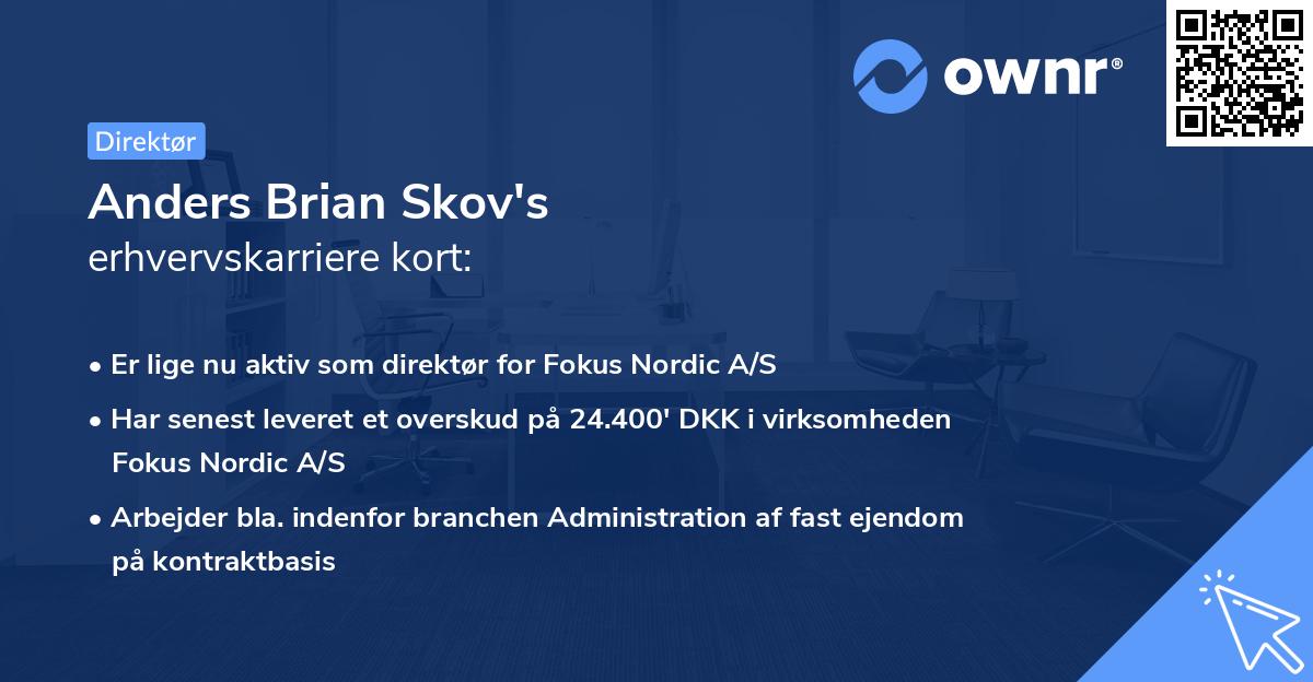 Anders Brian Skov's erhvervskarriere kort