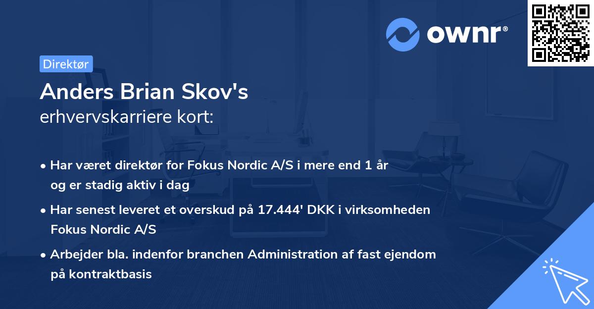 Anders Brian Skov's erhvervskarriere kort
