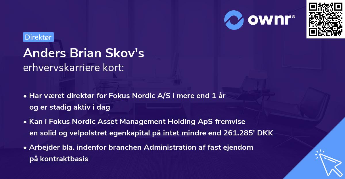 Anders Brian Skov's erhvervskarriere kort