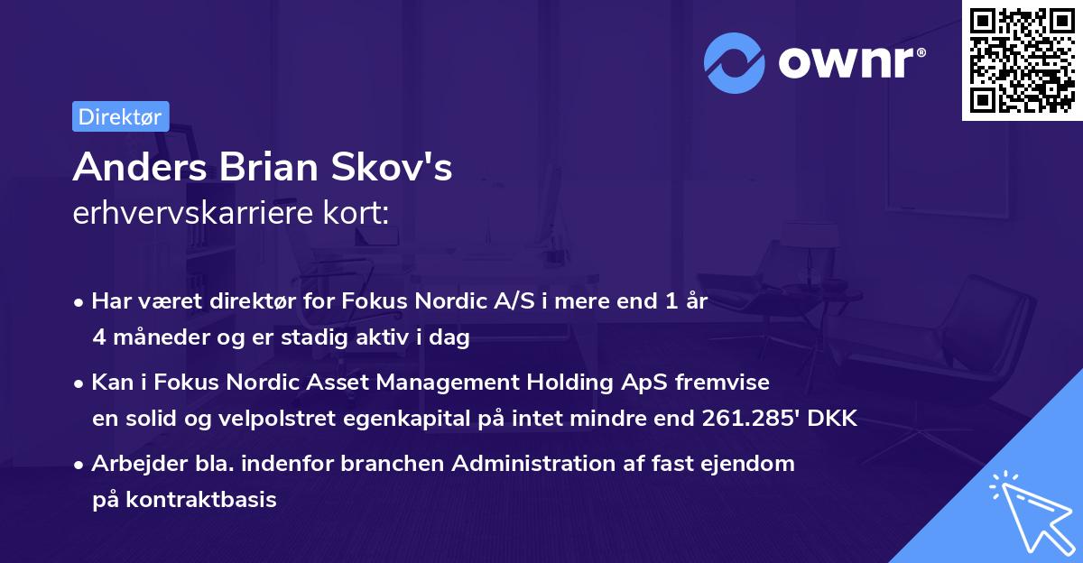 Anders Brian Skov's erhvervskarriere kort