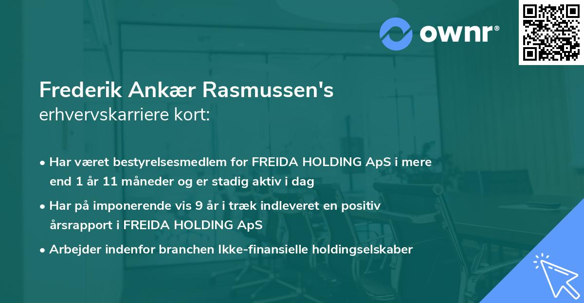 Frederik Ankær Rasmussen's erhvervskarriere kort