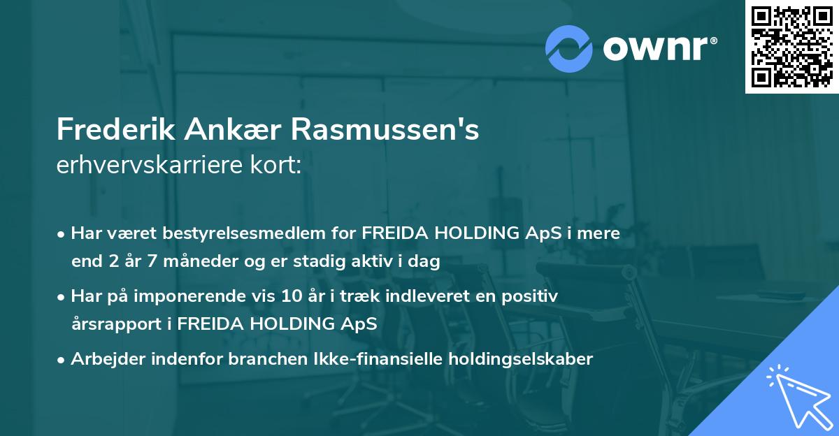 Frederik Ankær Rasmussen's erhvervskarriere kort