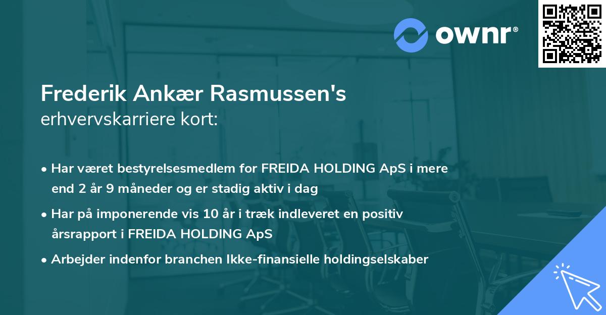 Frederik Ankær Rasmussen's erhvervskarriere kort