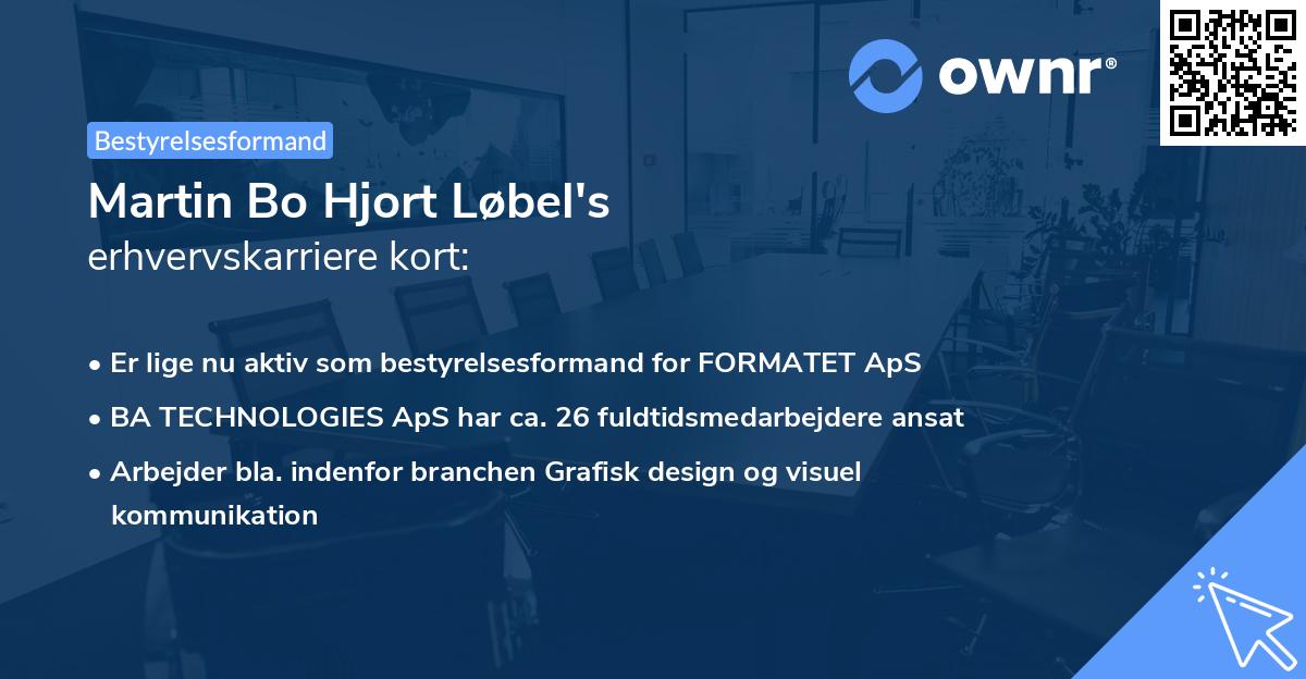 Martin Bo Hjort Løbel's erhvervskarriere kort