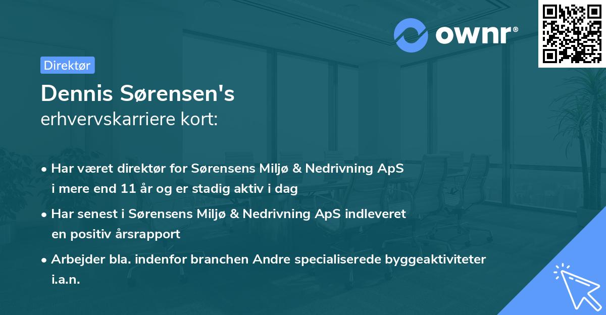 Dennis Sørensen's erhvervskarriere kort