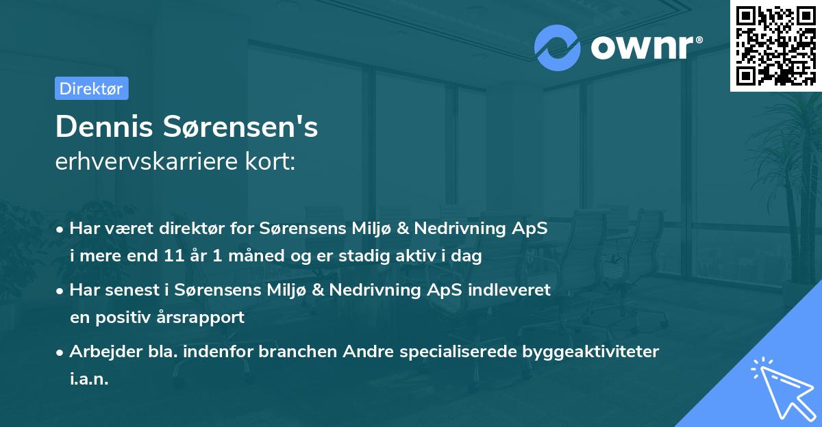 Dennis Sørensen's erhvervskarriere kort