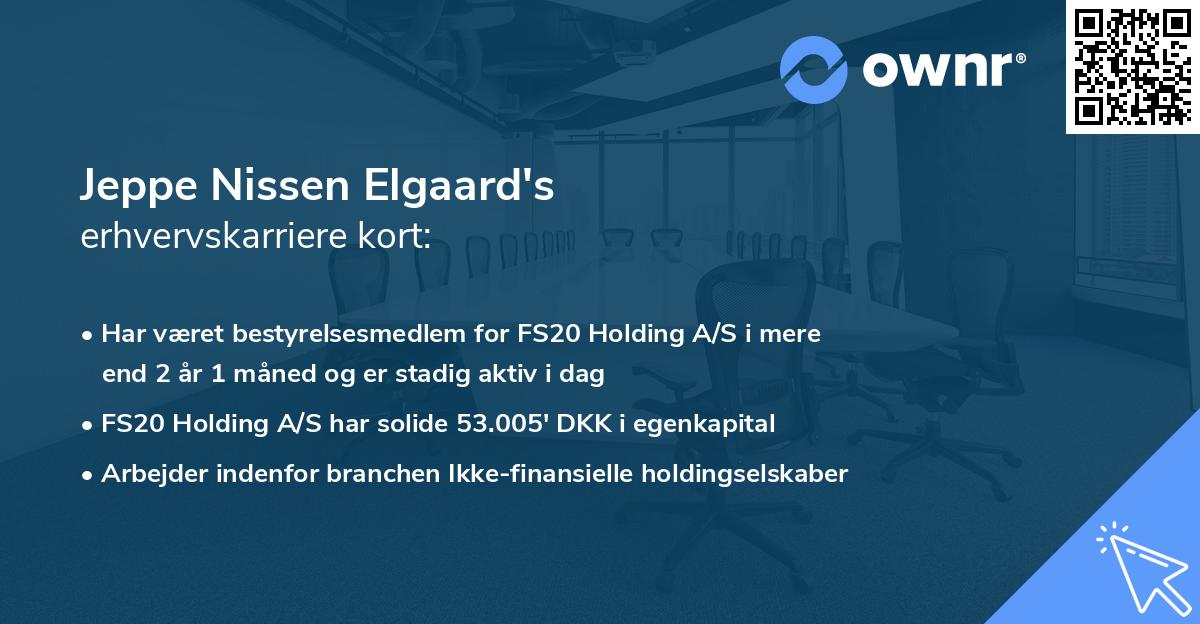 Jeppe Nissen Elgaard's erhvervskarriere kort
