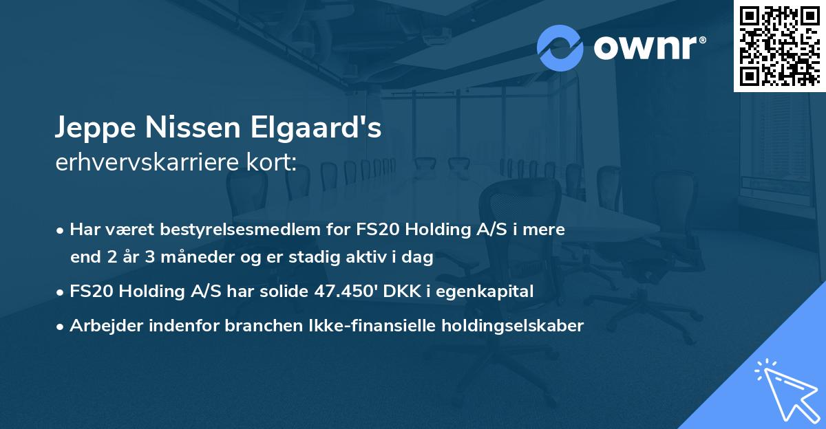 Jeppe Nissen Elgaard's erhvervskarriere kort
