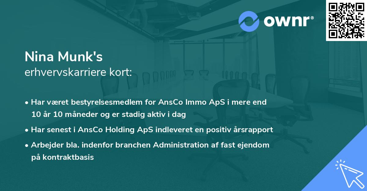 Nina Munk's erhvervskarriere kort