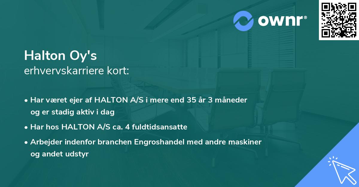 Halton Oy's erhvervskarriere kort