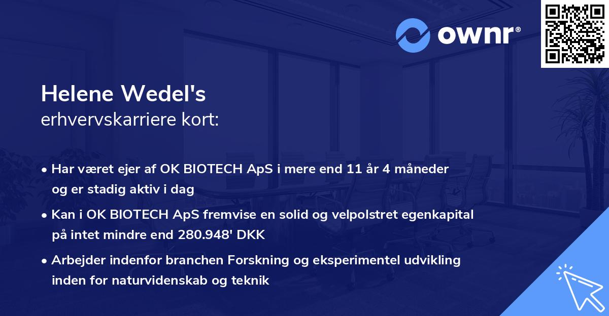 Helene Wedel's erhvervskarriere kort