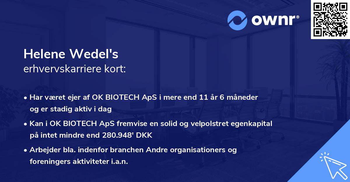 Helene Wedel's erhvervskarriere kort