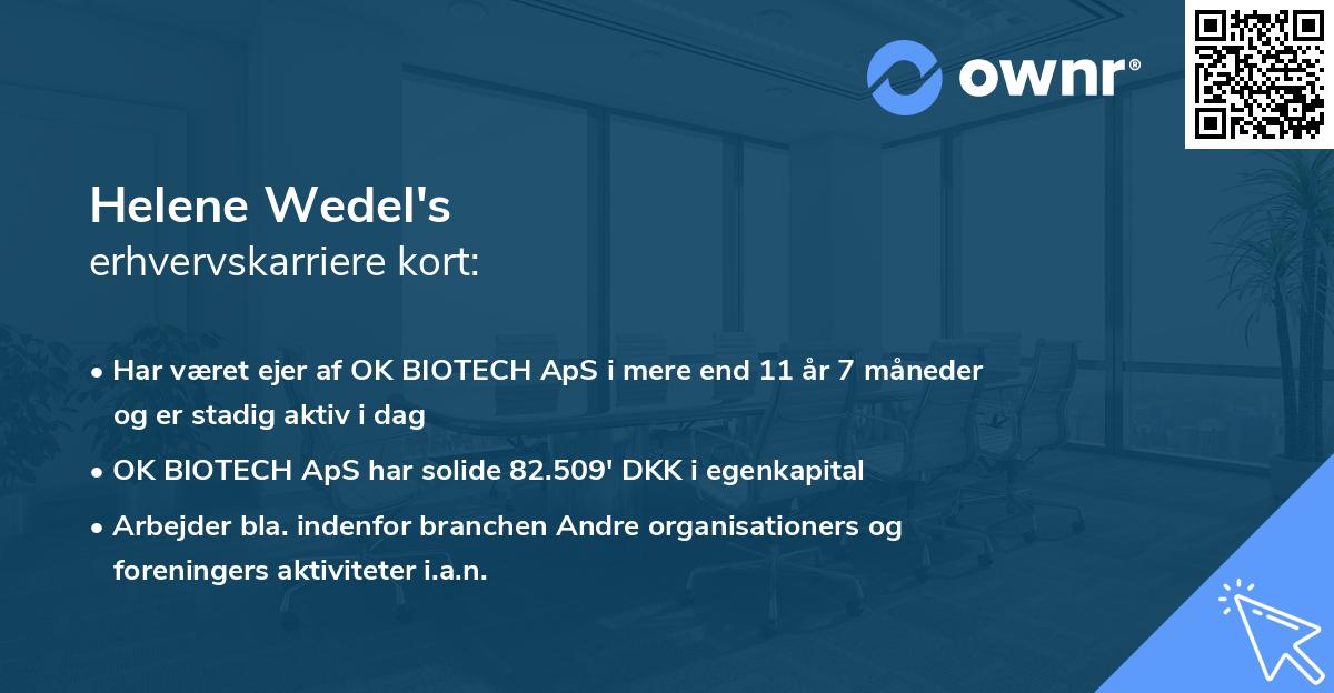 Helene Wedel's erhvervskarriere kort