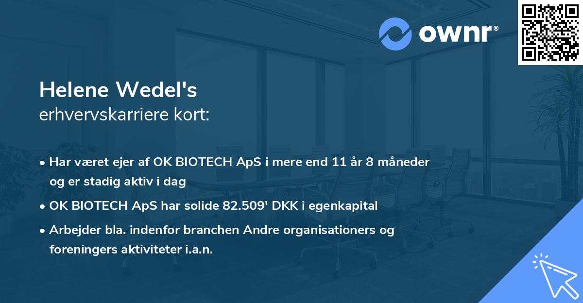 Helene Wedel's erhvervskarriere kort