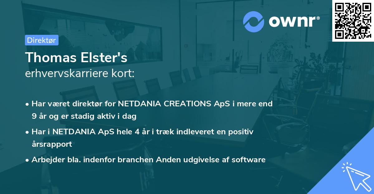 Thomas Elster's erhvervskarriere kort