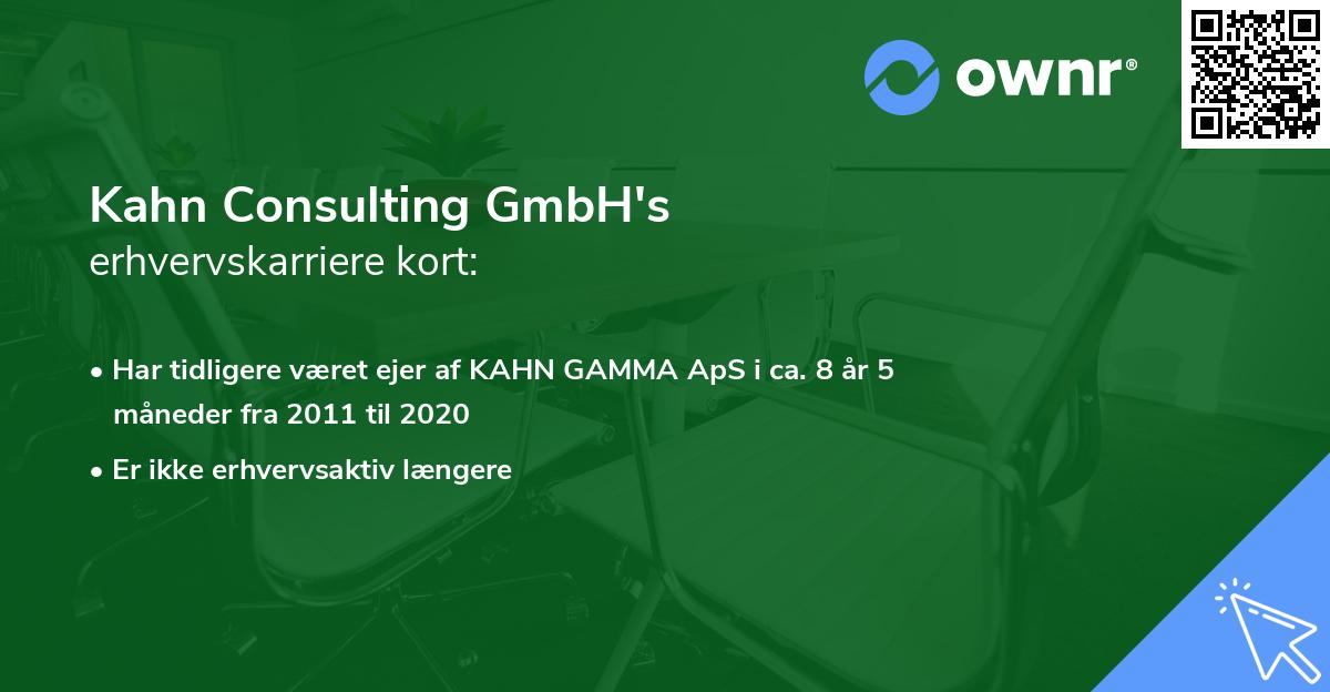 Kahn Consulting GmbH's erhvervskarriere kort