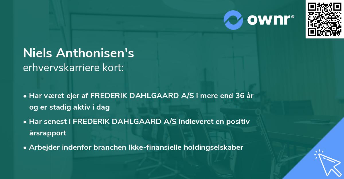 Niels Anthonisen's erhvervskarriere kort