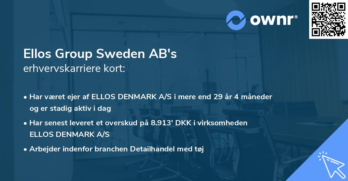 Ellos Group Sweden AB's erhvervskarriere kort