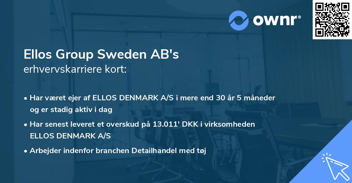 Ellos Group Sweden AB's erhvervskarriere kort