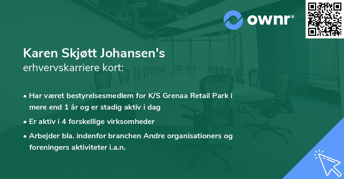 Karen Skjøtt Johansen's erhvervskarriere kort