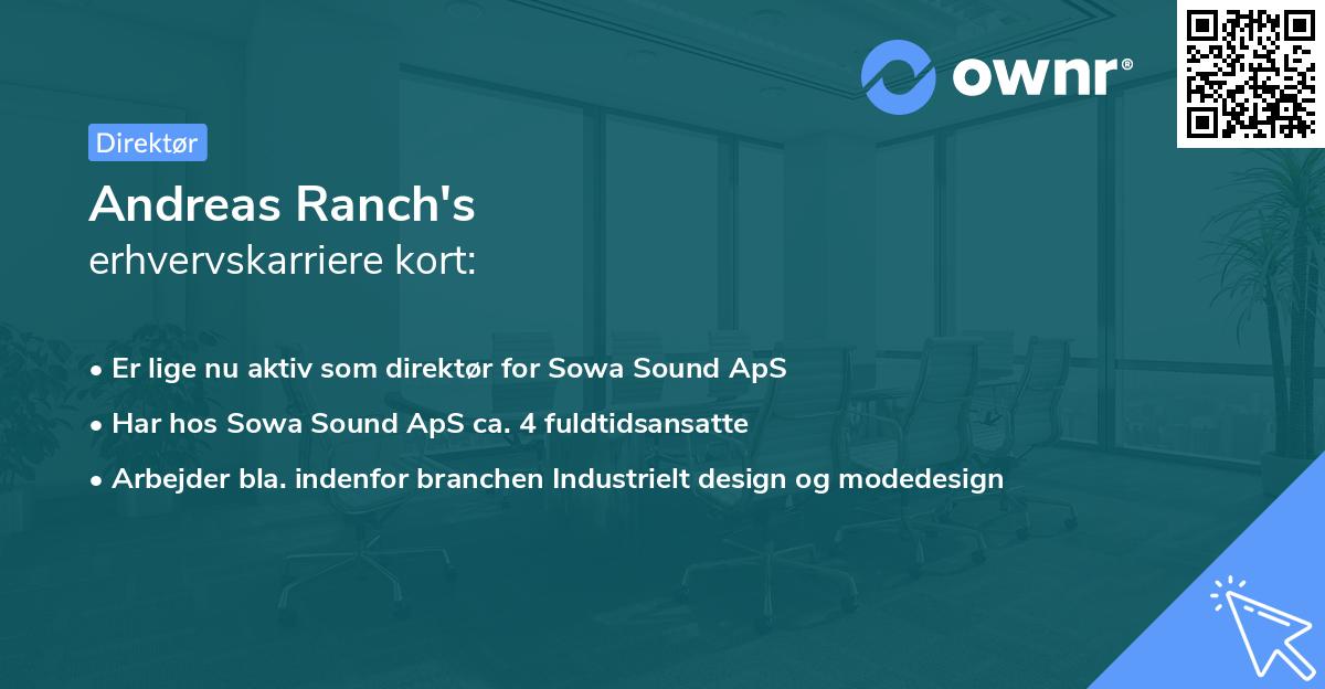 Andreas Ranch's erhvervskarriere kort