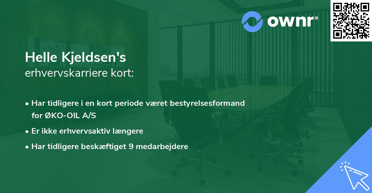 Helle Kjeldsen's erhvervskarriere kort