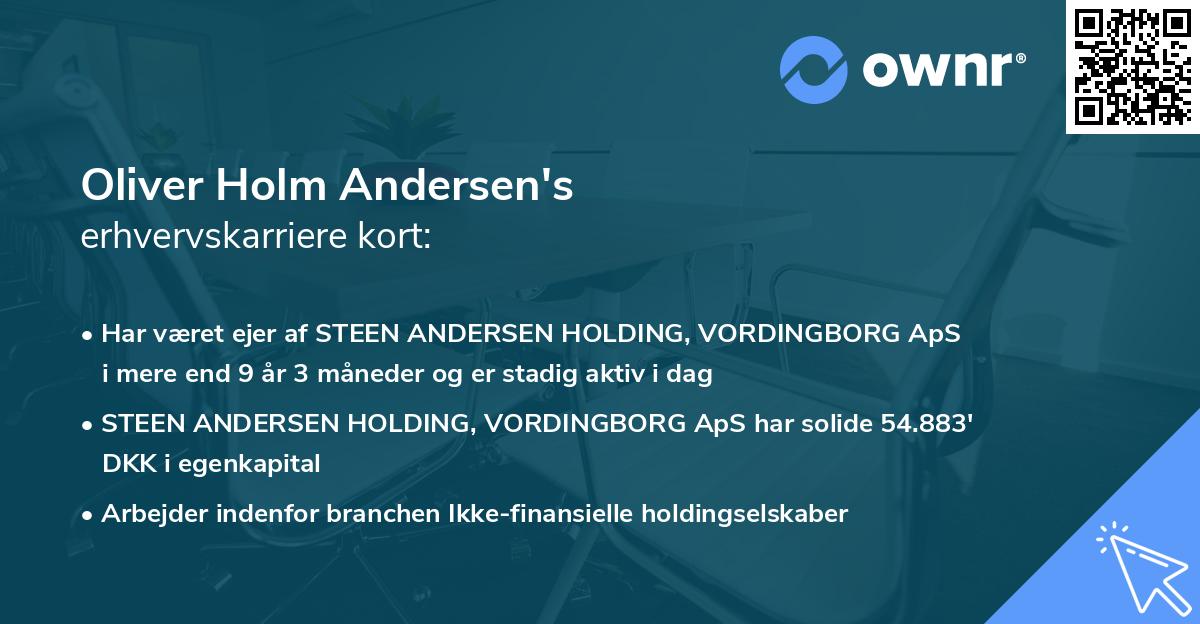 Oliver Holm Andersen's erhvervskarriere kort