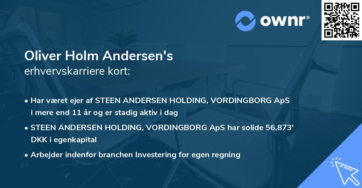 Oliver Holm Andersen's erhvervskarriere kort