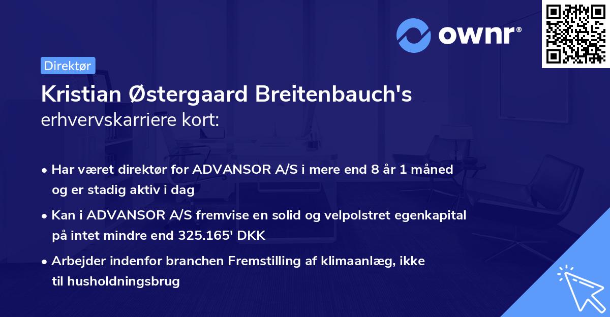 Kristian Østergaard Breitenbauch's erhvervskarriere kort