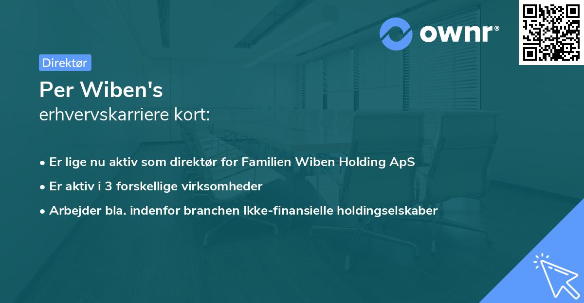 Per Wiben's erhvervskarriere kort