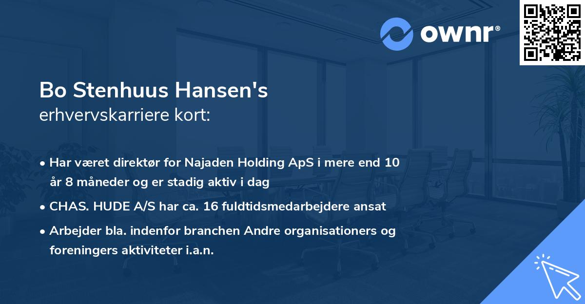 Bo Stenhuus Hansen's erhvervskarriere kort