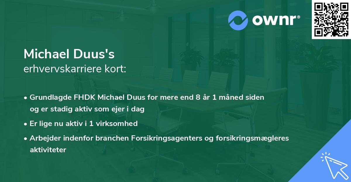 Michael Duus's erhvervskarriere kort