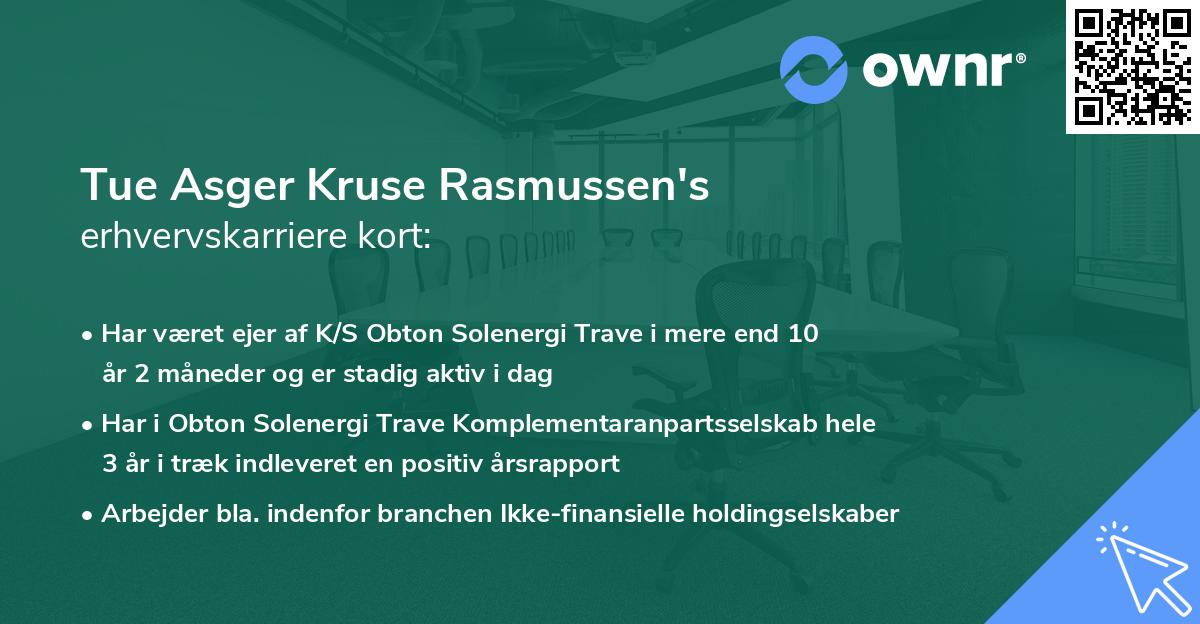 Tue Asger Kruse Rasmussen's erhvervskarriere kort
