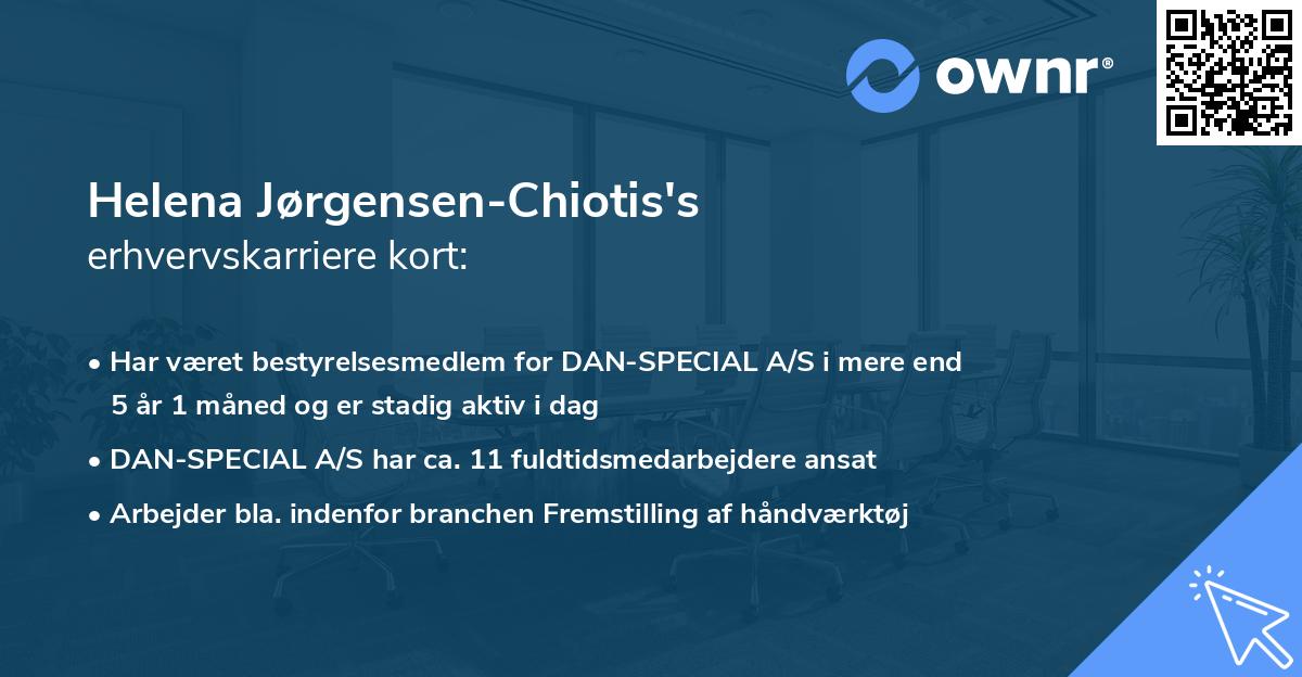 Helena Jørgensen-Chiotis's erhvervskarriere kort