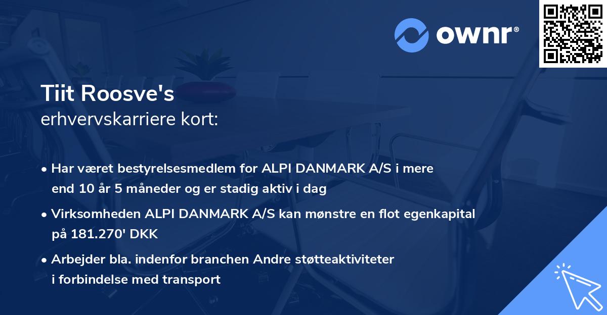 Tiit Roosve's erhvervskarriere kort