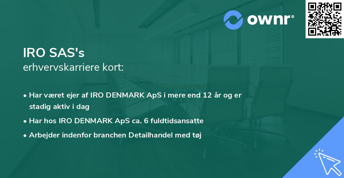 IRO SAS's erhvervskarriere kort