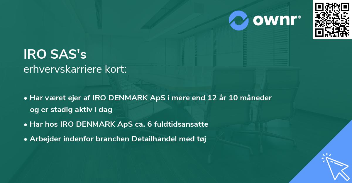 IRO SAS's erhvervskarriere kort