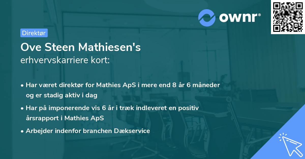 Ove Steen Mathiesen's erhvervskarriere kort