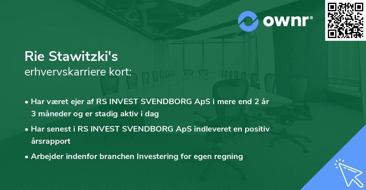 Rie Stawitzki's erhvervskarriere kort