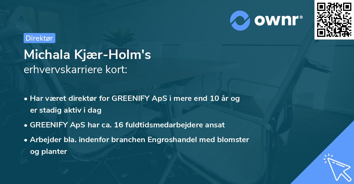 Michala Kjær-Holm's erhvervskarriere kort