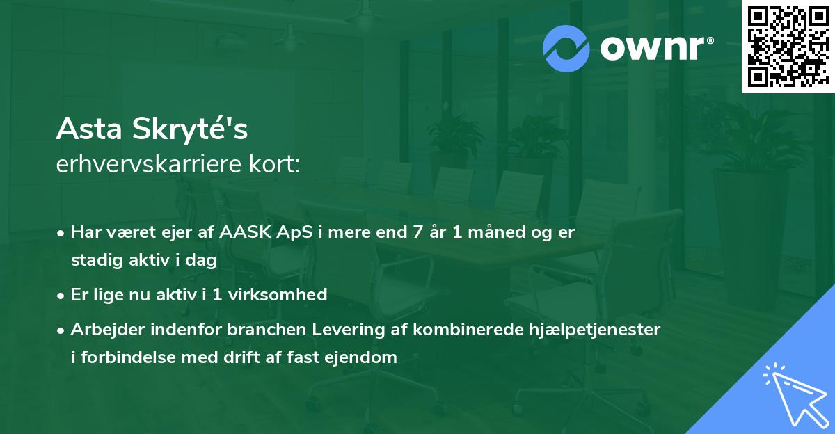 Asta Skryté's erhvervskarriere kort