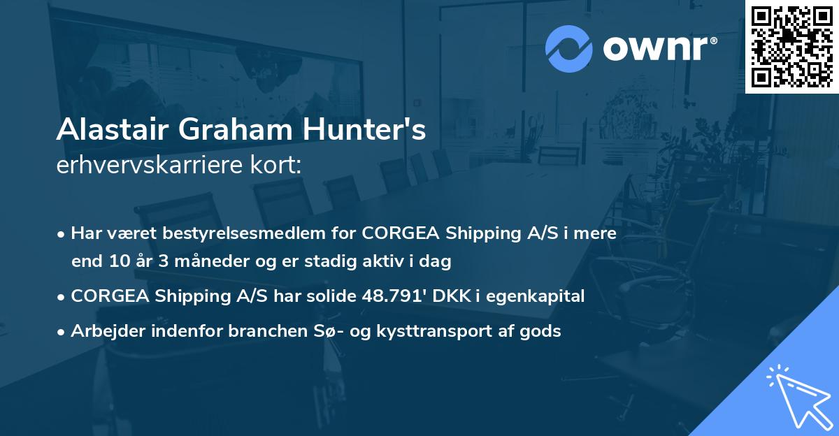 Alastair Graham Hunter's erhvervskarriere kort