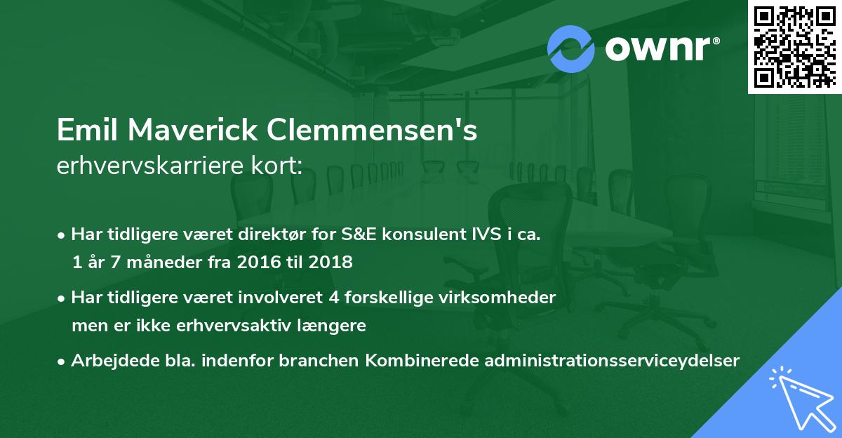 Emil Maverick Clemmensen's erhvervskarriere kort