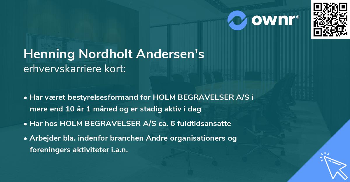 Henning Nordholt Andersen's erhvervskarriere kort