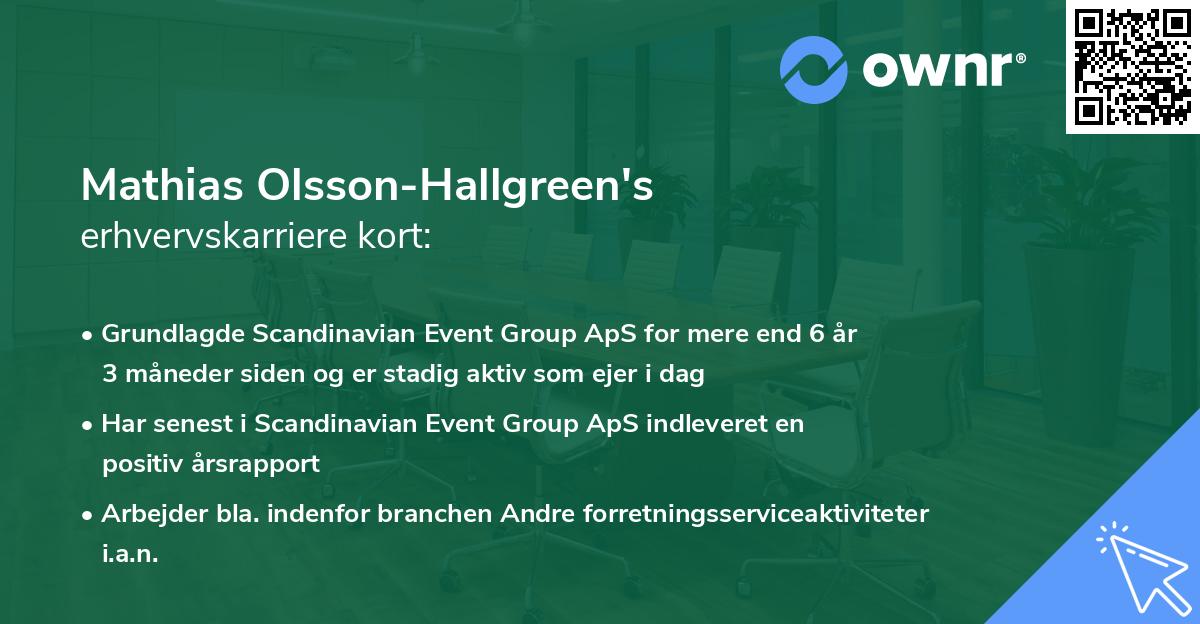 Mathias Olsson-Hallgreen's erhvervskarriere kort