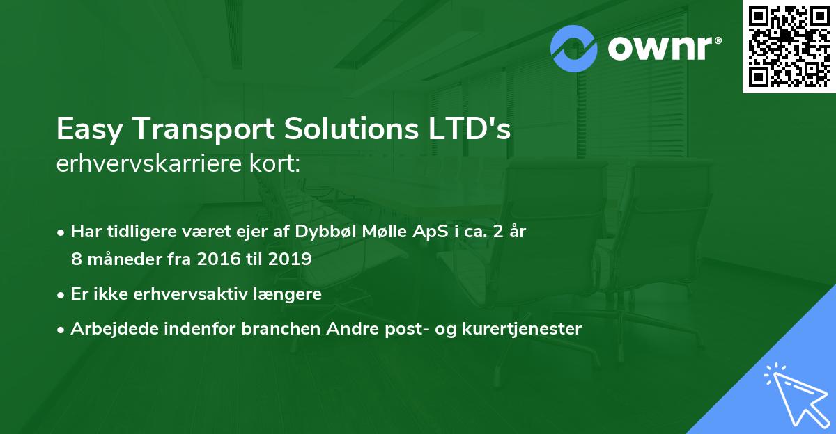 Easy Transport Solutions LTD's erhvervskarriere kort