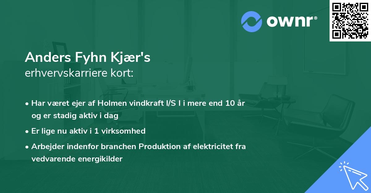 Anders Fyhn Kjær's erhvervskarriere kort