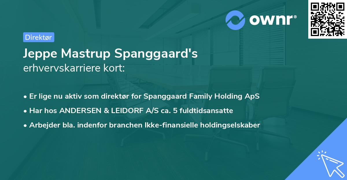 Jeppe Mastrup Spanggaard's erhvervskarriere kort