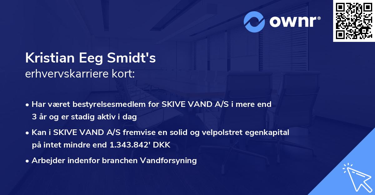 Kristian Eeg Smidt's erhvervskarriere kort